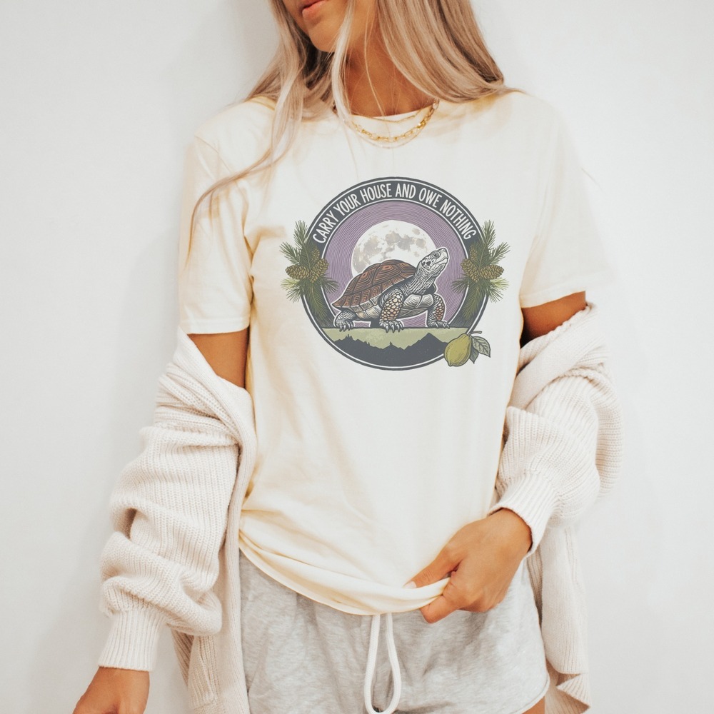 Turtle Shell Pattern Moon Phases Vintage Style Tee